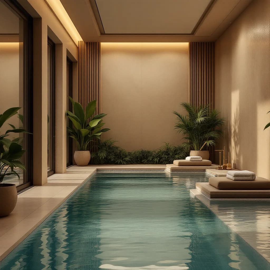 Luxury pool area with premium amenities
